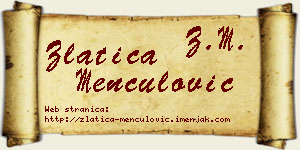 Zlatica Menčulović vizit kartica